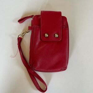 Vintage Womens Red Clutch Wristlet